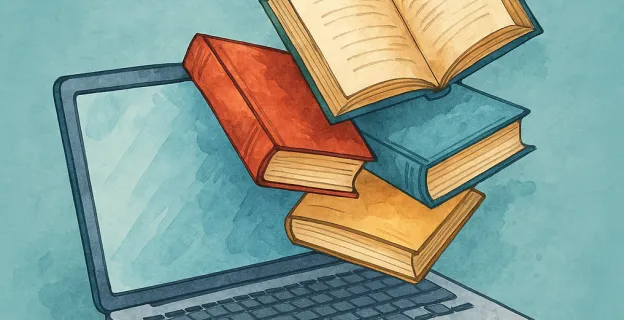 Aprendizajes para todos-computadora con libros 