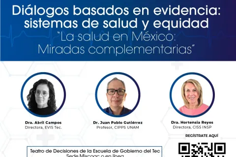 Afiche de evento Diálogos basados en evidencia: sistemas de salud y equidad